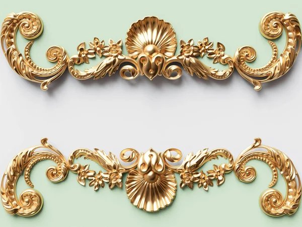 Vintage Gold Kaart Met Ornament Decoratie Illustratie — Stockfoto