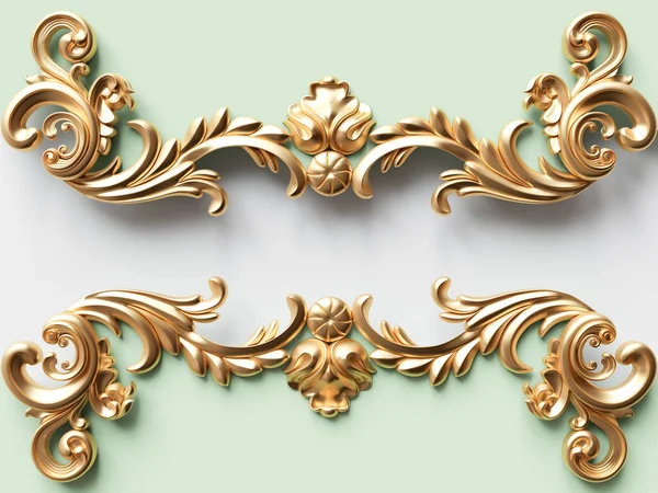 Vintage Gold Kaart Met Ornament Decoratie Illustratie — Stockfoto