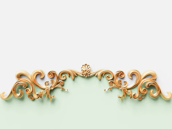 Vintage Gold Kaart Met Ornament Decoratie Illustratie — Stockfoto