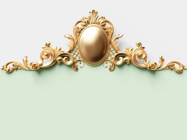 Vintage Gold Kaart Met Ornament Decoratie Illustratie — Stockfoto