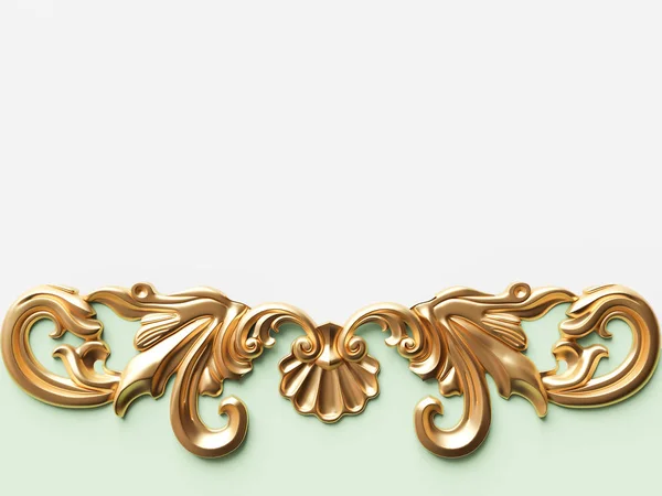 Vintage Gold Kaart Met Ornament Decoratie Illustratie — Stockfoto