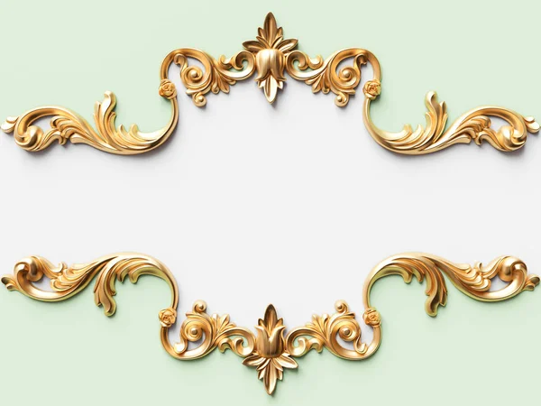 Vintage Goldkarte Mit Ornamenten Dekoration Illustration — Stockfoto