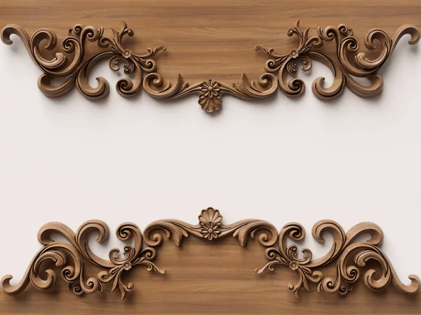 Wooden Ornament Background Illustration — Stock Photo, Image