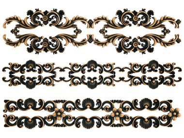 Beyaz bir arka plan üzerinde bronz süs. İzole. 3D çizim