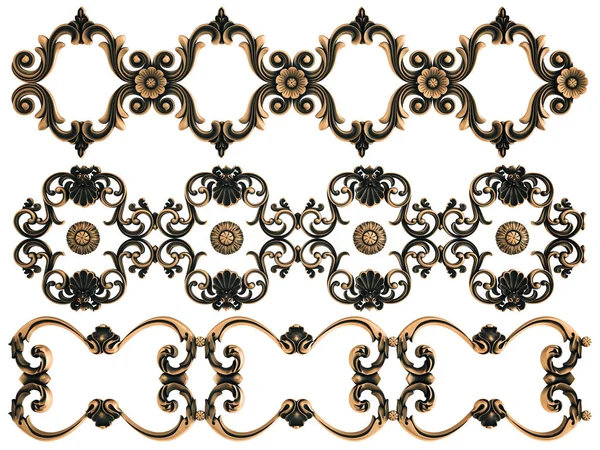 Ornamento Bronzo Sfondo Bianco Isolato Illustrazione — Foto Stock