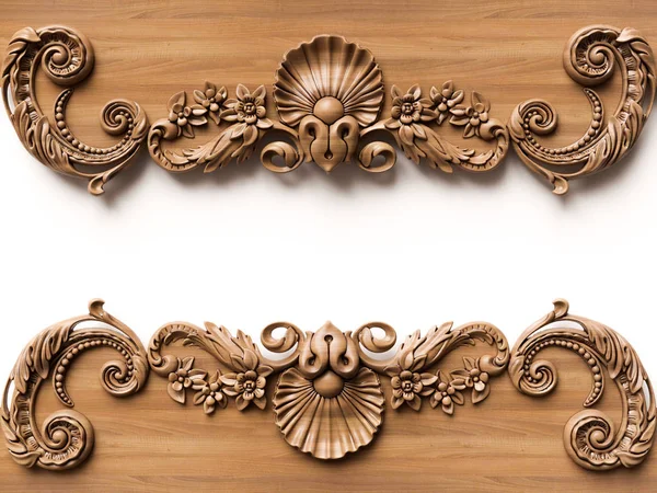 Fondo Ornamento Legno Illustrazione — Foto Stock