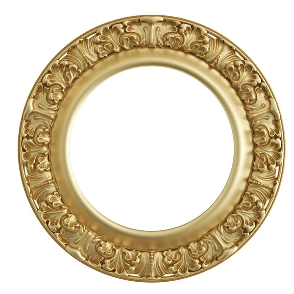 Beyaz zemin üzerine altın süs. İzole. 3D çizim