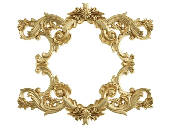 Ornamento Oro Sfondo Bianco Isolato Illustrazione — Foto Stock