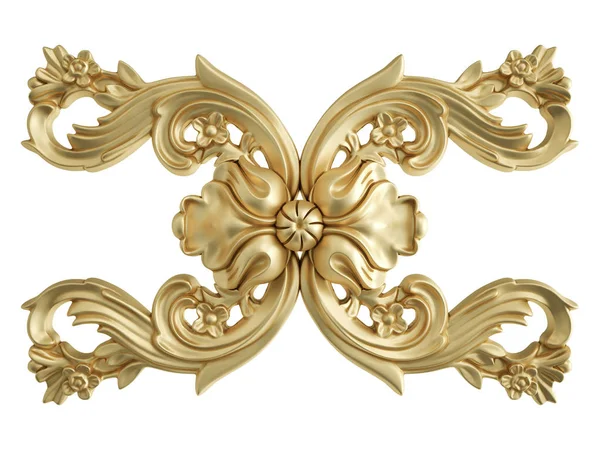 Gold Ornament White Background Isolated Illustration — Stock Photo, Image