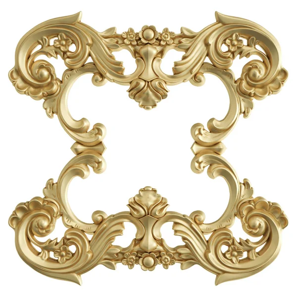 Ornamento Oro Sfondo Bianco Isolato Illustrazione — Foto Stock