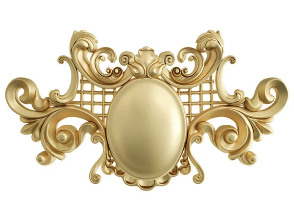 Ornamento Oro Sfondo Bianco Isolato Illustrazione — Foto Stock