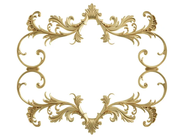 Ornamento Oro Sfondo Bianco Isolato Illustrazione — Foto Stock