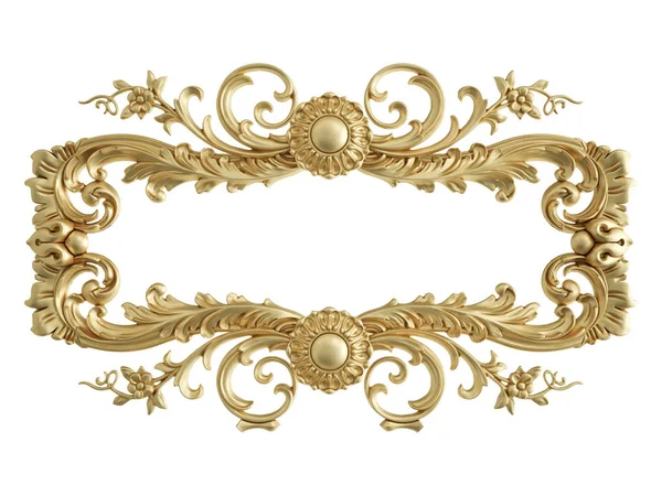 Ornamento Oro Sfondo Bianco Isolato Illustrazione — Foto Stock