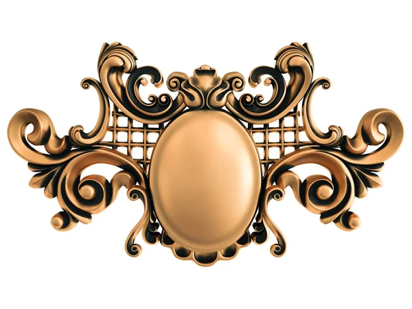 Ornamento Bronzo Sfondo Bianco Isolato Illustrazione — Foto Stock