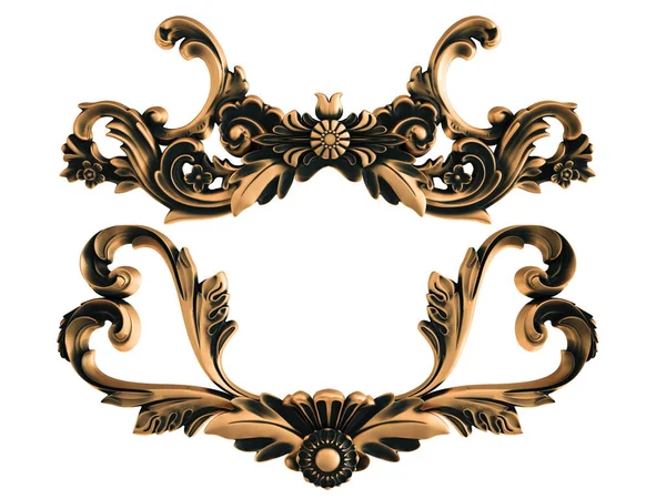 Bronze Ornament Auf Weißem Hintergrund Vereinzelt Illustration — Stockfoto