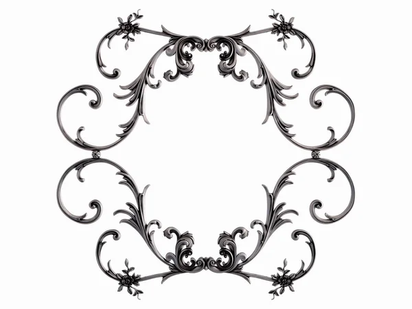 Beyaz bir arka plan üzerinde krom süsleme. İzole. 3D çizim