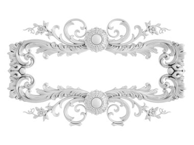 Beyaz beyaz bir arka plan üzerinde süs. İzole. 3D çizim