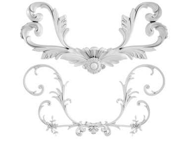 Beyaz beyaz bir arka plan üzerinde süs. İzole. 3D çizim