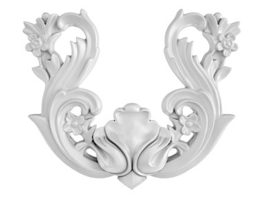 Beyaz beyaz bir arka plan üzerinde süs. İzole. 3D çizim