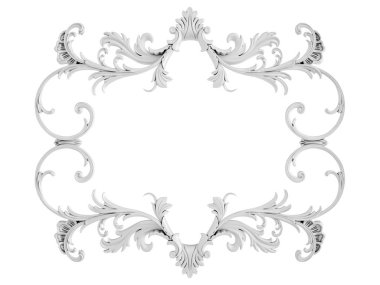 Beyaz beyaz bir arka plan üzerinde süs. İzole. 3D çizim