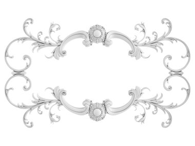 Beyaz beyaz bir arka plan üzerinde süs. İzole. 3D çizim