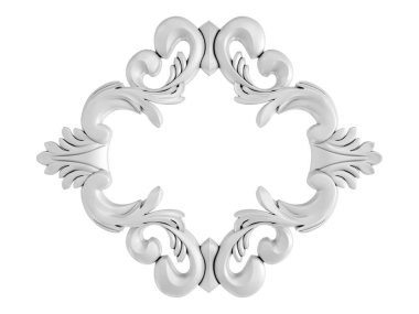 Beyaz beyaz bir arka plan üzerinde süs. İzole. 3D çizim