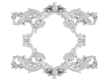 Beyaz beyaz bir arka plan üzerinde süs. İzole. 3D çizim