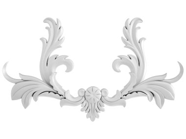 Beyaz beyaz bir arka plan üzerinde süs. İzole. 3D çizim