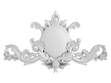 Beyaz beyaz bir arka plan üzerinde süs. İzole. 3D çizim