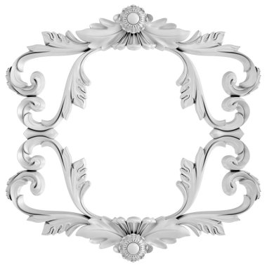 Beyaz beyaz bir arka plan üzerinde süs. İzole. 3D çizim