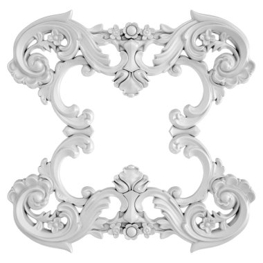 Beyaz beyaz bir arka plan üzerinde süs. İzole. 3D çizim