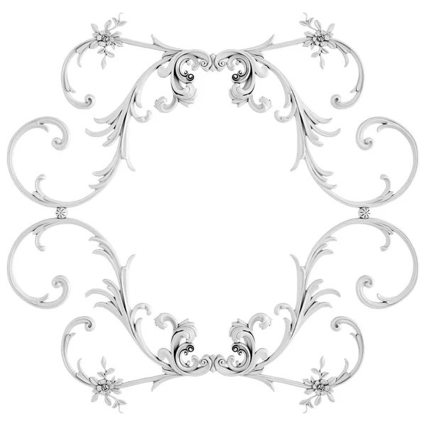 Ornamento Branco Fundo Branco Isolado Ilustração — Fotografia de Stock