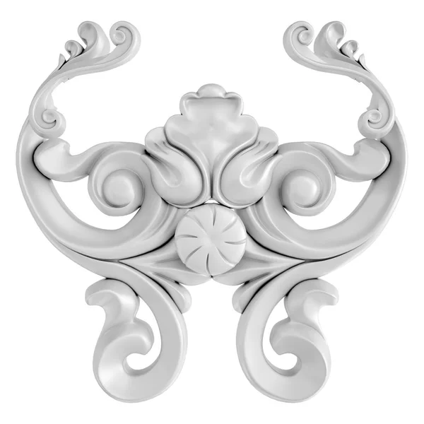 Ornamento Bianco Sfondo Bianco Isolato Illustrazione — Foto Stock