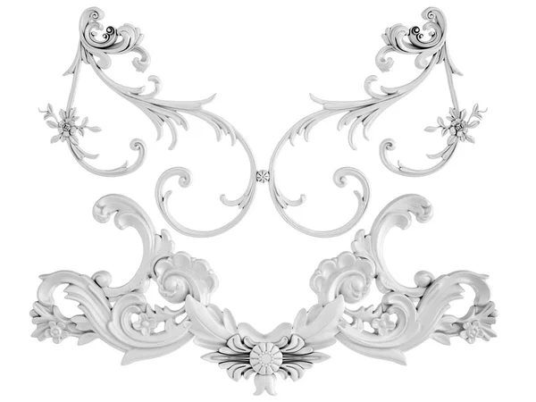 Ornamento Bianco Sfondo Bianco Isolato Illustrazione — Foto Stock