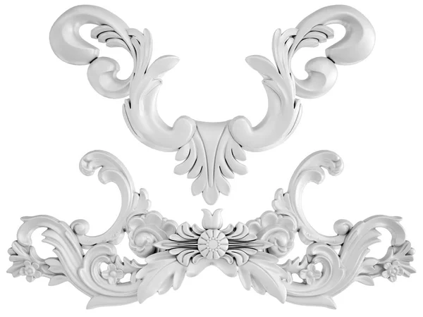 Ornamento Bianco Sfondo Bianco Isolato Illustrazione — Foto Stock