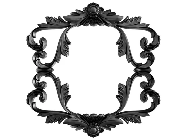 Černý Ornament Bílém Pozadí Izolovaný Obrázek — Stock fotografie