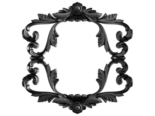 Ornamento Nero Sfondo Bianco Isolato Illustrazione — Foto Stock