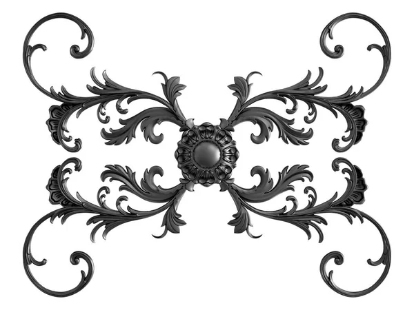 Ornamento Nero Sfondo Bianco Isolato Illustrazione — Foto Stock