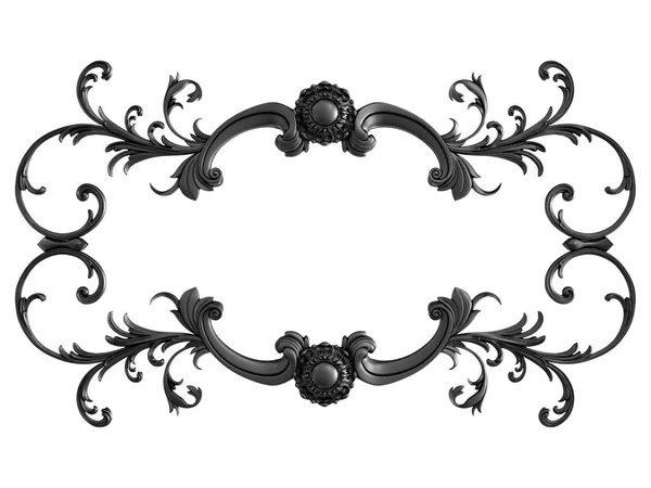 Siyah beyaz bir arka plan üzerinde süs. İzole. 3D çizim