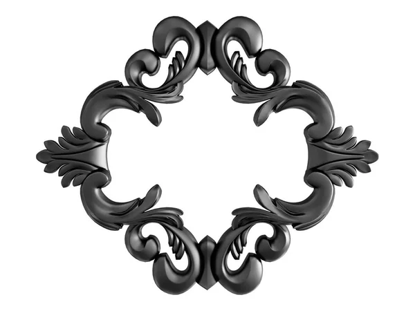 Černý Ornament Bílém Pozadí Izolovaný Obrázek — Stock fotografie
