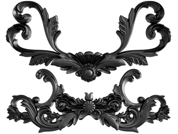 Black Ornament White Background Isolated Illustration — Stock Photo, Image