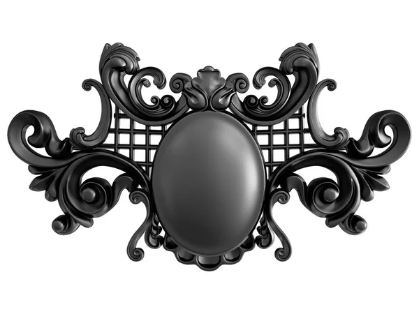 Ornamento Nero Sfondo Bianco Isolato Illustrazione — Foto Stock