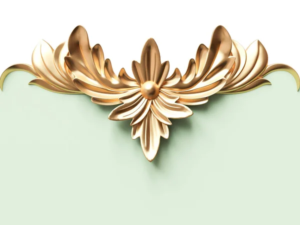 Vintage Zlatá Karta Ornament Dekorace Obrázek — Stock fotografie