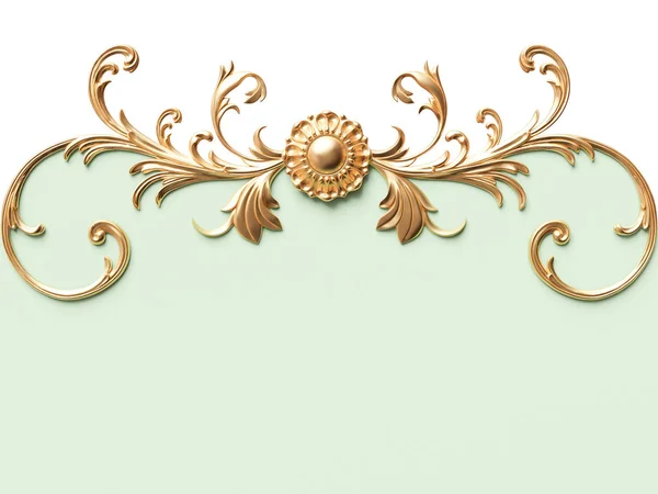 Вінтажна золота листівка з прикрасою орнаменту — стокове фото