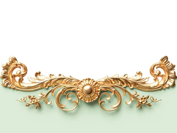 Cartão de ouro vintage com decoração de ornamento — Fotografia de Stock