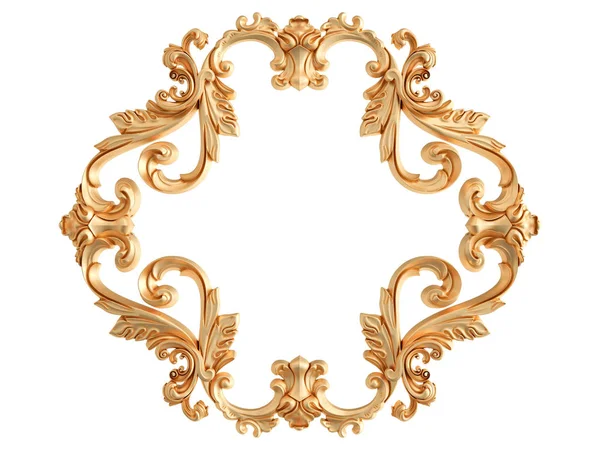 Ornamento Oro Sfondo Bianco Isolato Illustrazione — Foto Stock