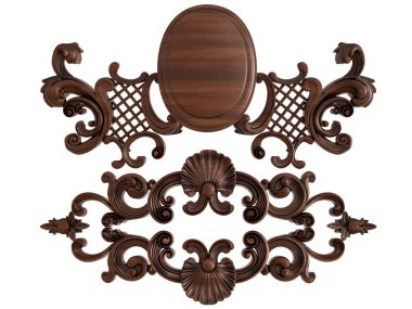 Ahşap süsleme beyaz zemin üzerinde. İzole