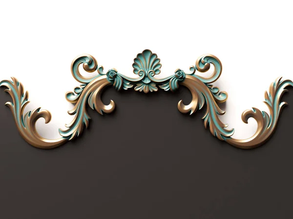 Vintage Bronzen Kaart Met Ornament Decoratie Illustratie — Stockfoto