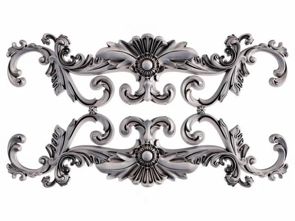 Ornamento Cromato Sfondo Bianco Isolato Illustrazione — Foto Stock