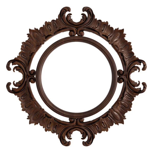 Ornamento Legno Sfondo Bianco Isolato Illustrazione — Foto Stock